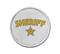 Ecusson Thermocollant Vetement Rond 7cm - Sheriff Etoile Police Far West BD - Patch a Repasser pour Reparation ou Customisation T-shirt Sac Jeans Imprime en France