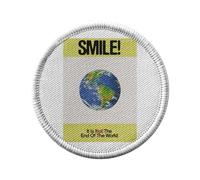 Ecusson Thermocollant Vetement Rond 7cm - Smile! is the end of the World Collage Vintage Illustration Art Humour Parodie - Patch a Repasser pour Reparation ou Customisation T-shirt Sac Jeans Imprime