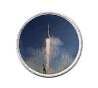 Ecusson Thermocollant Vetement Rond 7cm - Soyuz Decollage Fusee Russe Navette Spatiale Espace - Patch a Repasser pour Reparation ou Customisation T-shirt Sac Jeans Imprime en France