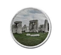 Ecusson Thermocollant Vetement Rond 7cm - Stonhenge Culture Celte Monument Préhistorique - Patch a Repasser pour Reparation ou Customisation T-shirt Sac Jeans Imprime en France