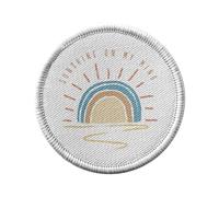 Ecusson Thermocollant Vetement Rond 7cm - Sunshine on My Mind Soleil Vacances Eté Minimaliste - Patch a Repasser pour Reparation ou Customisation T-shirt Sac Jeans Imprime en France