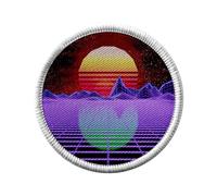 Ecusson Thermocollant Vetement Rond 7cm - SynthWave Synth Analog Retro Electro Synthese Vintage - Patch a Repasser pour Reparation ou Customisation T-shirt Sac Jeans Imprime en France