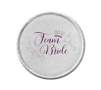 Ecusson Thermocollant Vetement Rond 7cm - Team Bride Wedding Bride Calligraphy - Patch a Repasser pour Reparation ou Customisation T-shirt Sac Jeans Imprime en France