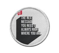Ecusson Thermocollant Vetement Rond 7cm - The Next Message You Need Is Always Right Quote Ram Dass Inspire Motivate Spiritual Meditation - Patch a Repasser pour Reparation ou Customisation T-shirt