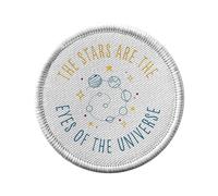 Ecusson Thermocollant Vetement Rond 7cm - The Stars are the Eyes of Universe Night Sky - Patch a Repasser pour Reparation ou Customisation T-shirt Sac Jeans Imprime en France