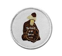 Ecusson Thermocollant Vetement Rond 7cm - This Moment is All There is Rumi Quote Spiritual Meditation - Patch a Repasser pour Reparation ou Customisation T-shirt Sac Jeans Imprime en France