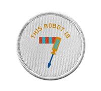 Ecusson Thermocollant Vetement Rond 7cm - This Robot is 7 Celebration Birthday Party Gift Mechanic Machine - Patch a Repasser pour Reparation ou Customisation T-shirt Sac Jeans Imprime en France