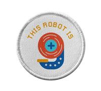 Ecusson Thermocollant Vetement Rond 7cm - This Robot is 9 Celebration Birthday Party Gift Mechanic Machine - Patch a Repasser pour Reparation ou Customisation T-shirt Sac Jeans Imprime en France
