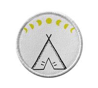 Ecusson Thermocollant Vetement Rond 7cm - Tipi Dessin Cycle de la Lune Aventure Indien Amerique - Patch a Repasser pour Reparation ou Customisation T-shirt Sac Jeans Imprime en France