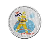 Ecusson Thermocollant Vetement Rond 7cm - True Heroes - Firefighter Occupation Job Patch a Repasser pour Reparation ou Customisation T-shirt Sac Jeans Imprime en France