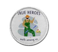 Ecusson Thermocollant Vetement Rond 7cm - True Heroes - Fisherman Sailor Job Patch a Repasser pour Reparation ou Customisation T-shirt Sac Jeans Imprime en France