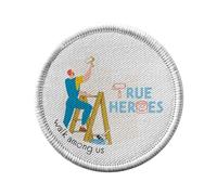 Ecusson Thermocollant Vetement Rond 7cm - True Heroes - House Painter Job Hero Patch a Repasser pour Reparation ou Customisation T-shirt Sac Jeans Imprime en France