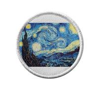 Ecusson Thermocollant Vetement Rond 7cm - Van Gogh Nuit Etoilees Peinture Post-Impressionnisme - Patch a Repasser pour Reparation ou Customisation T-shirt Sac Jeans Imprime en France