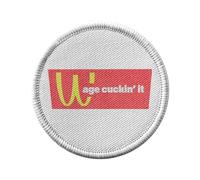 Ecusson Thermocollant Vetement Rond 7cm - Wage Cuckin' It Crypto Currency Trading Blockchain Finance Business Bitcoin Humour Meme - Patch a Repasser pour Reparation ou Customisation T-shirt Sac Jeans