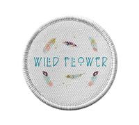 Ecusson Thermocollant Vetement Rond 7cm - Wild Flower Nature Bohemian - Patch a Repasser pour Reparation ou Customisation T-shirt Sac Jeans Imprime en France