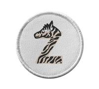 Ecusson Thermocollant Vetement Rond 7cm - Z like Zebra Letter First Name Animals Drawing Child - Patch a Repasser pour Reparation ou Customisation T-shirt Sac Jeans Imprime en France