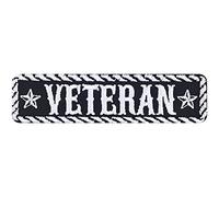 Écusson Thermocollant VETERAN | Patch de moralité tactique à coudre/à repasser | Uniforme Militaire Patch de vétéran Cadeau Applique pour tous les tissus | 100x25mm