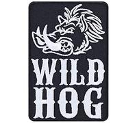 Écusson Thermocollant "Wild hog" - Écusson de Biker en forme de sanglier à coudre/à repasser | Applique DIY pour motard pour veste/gilet/jeans/valises de moto - 60x90mm