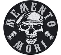 Écusson Thermocollant "Yakuza Patch MEMENTO MORI" - Patch Biker à Coudre/à Repasser | Autocollant Crâne Yakuza | Appliqué pour Tous les Tissus et le Cuir | 80x80mm