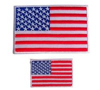 Ecusson thermocollants patch thermocollant Drapeau Americain USA kit 2 pieces 8 cm et 4 cm