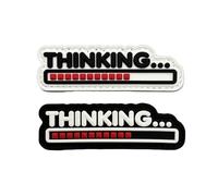 Écusson « Thinking Progress Bar Morale » en PVC souple - Brille dans le noir - Crochet au dos - 8 cm x 2,5 cm