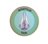 Ecusson TIOR - Scratch Technique d'Intervention Opérationnelle Rapprochée - Armée Militaire Gendarmerie Nationale - Blanc - Rond - Coton - Classique - Militaire - Patch de tissu appliqué - 1 pièce