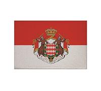 Écusson U24 - Drapeau de Monaco avec blason - Thermocollant - 9 x 6 cm