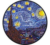 Écusson VAN GOGH Nuit Étoilée Image Brodée à Coudre | Œuvre d'Art de Vincent van Gogh Brodée Étoile Filante Patch Appliqué Impressionnisme Réalisme Autocollant d'Art - 80x80mm