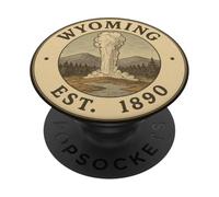 Écusson Vintage du Wyoming 1890 pour Aventure Extérieure PopSockets PopGrip Adhésif