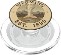 Écusson Vintage du Wyoming 1890 pour Aventure Extérieure PopSockets PopGrip pour MagSafe