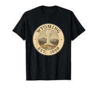Écusson Vintage du Wyoming 1890 pour Aventure Extérieure T-Shirt