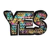 Écusson Yes Plumes Paon Paysage Patch Thermocollant Animal Badge à Thermocoller transfert nature à coller au fer à repasser applique brodé à coudre réparation vêtement veste t-shirt femme 5,9x10,7cm