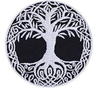 Écusson YGGDRASIL, l'Arbre de Vie viking | Patch du Monde des Vikings, à thermocoller ou à coudre | Cadeau viking | Appliqué | 60x60mm