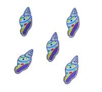 éCussons BrodéS Lot De 5 Ou 13 Patchs Brodés Thermocollants Représentant Des Animaux Du Monde Sous-marin, Des Étoiles De Mer(5PCS-Conch)