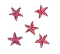 éCussons BrodéS Lot De 5 Ou 13 Patchs Brodés Thermocollants Représentant Des Animaux Du Monde Sous-marin, Des Étoiles De Mer(5PCS-Starfish-Red)