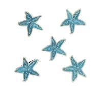 éCussons BrodéS Lot De 5 Ou 13 Patchs Brodés Thermocollants Représentant Des Animaux Du Monde Sous-marin, Des Étoiles De Mer(5PCS-Starfish-Blue)