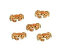 éCussons BrodéS Lot De 5 Ou 13 Patchs Brodés Thermocollants Représentant Des Animaux Du Monde Sous-marin, Des Étoiles De Mer(5PCS-Crab-Orange)
