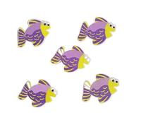 éCussons BrodéS Lot De 5 Ou 13 Patchs Brodés Thermocollants Représentant Des Animaux Du Monde Sous-marin, Des Étoiles De Mer(5PCS-Fish-Purple)
