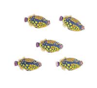 éCussons BrodéS Lot De 5 Ou 13 Patchs Brodés Thermocollants Représentant Des Animaux Du Monde Sous-marin, Des Étoiles De Mer(5PCS-Fish-Dark Blue)
