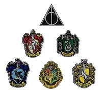 Cinereplicas – Set d'écussons Harry Potter 6 écussons Deluxe thermocollants + pochette 12x12 cm