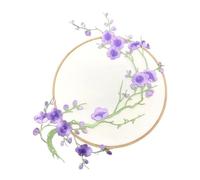 Écussons de fleurs brodés 1 pièce de patch broderie en forme fleur prunier, autocollant tissu, thermocollant, for travaux manuels, couture, réparation, outils(Color 10)