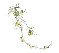 Écussons de fleurs brodés Patch thermocollant motif fleur de pensée, 51 x 17 cm, à broder ou repasser, for vêtements et robes(Yellow Green)