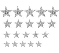 Ecussons étoile strass 20 pièces pour la maison Exquis Beau à repasser Coudre Strass argenté Auto-collant Applique autocollante pour bricolage