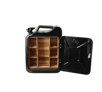 ECUTEE Bidon de 20 l - Casier à essence - Casier à vin mobile - Verrouillable - Minibar - Avec porte-bouteille - Cadeau pour papa - 34 x 16 x 46 cm