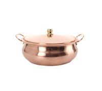ECUTEE Faitout en cuivre - 26 cm - Casserole en cuivre avec couvercle - Convient pour plaques vitrocéramiques, à gaz et à induction