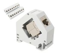 ECUTEE Lot de 16 adaptateurs de rail CAT6A Keystone et rail - Compatible avec les rails DIN normalisés, connecteurs à prisme rectangulaires pour supports, montage snap-in réseau 10 Gbit/s