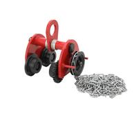 ECUTEE Suspension à roulettes pour chat - 2000 kg - Poutre coulissante pour soulever des marchandises - Palan à chaîne manuel avec chaînes de 3 m - Plage de bride 80 à 168 mm (2 tons)