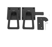 ECUTEE Verrou de portail double face auto-bloquant noir - Verrou de porte verrouillable robuste pour l'intérieur et l'extérieur - Pour clôture en bois, portail de piscine, arrière-cour, jardin
