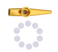 ECVGHD Instruments de musique kazoos portables en métal avec 10 diaphragmes de flûte kazoo