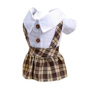 ECVGHD Robe à carreaux pour petit chien - Jupe à 2 pattes - Costume de bichon pour fête